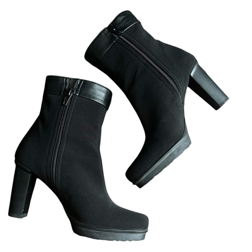 Stuart Weitzman Gore-Tex Black High Heel Ankle Boots